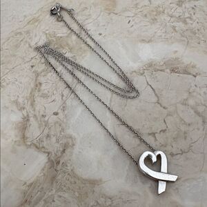 Tiffany & Co. Paloma Picasso Loving Heart Necklace Sterling Silver